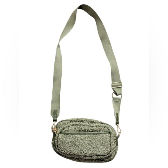 Laundry by Shelli Segal Green Sherpa Crossbody Bag - Picture 2 of 8